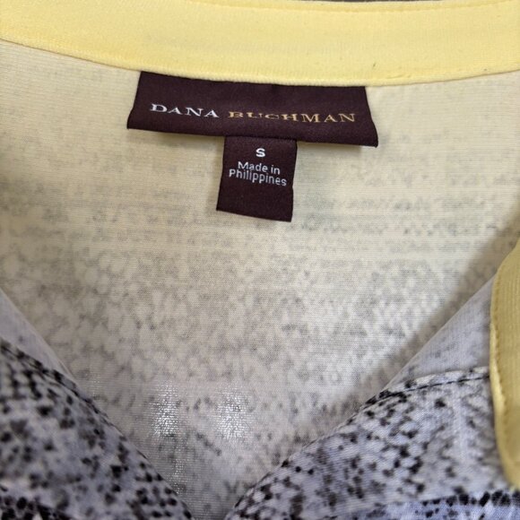 Dana Buchman Long Sleeve Blue/White/Yellow Top. Size S - Picture 2 of 9